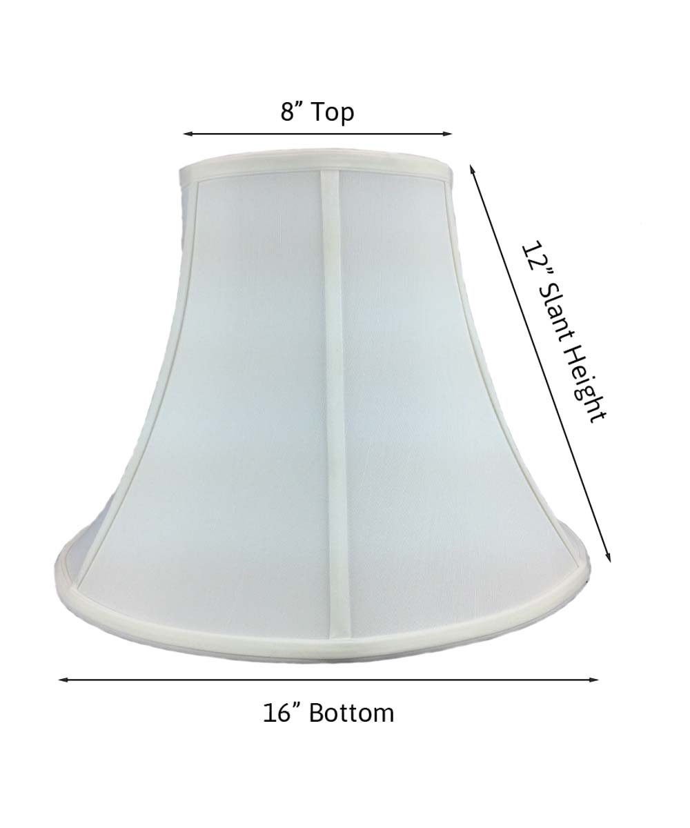 Fabric Lamp Shade, 16"W x 12"H White Bell Shantung for Lamp Replacement, Reading Corners and Living Spaces image 2
