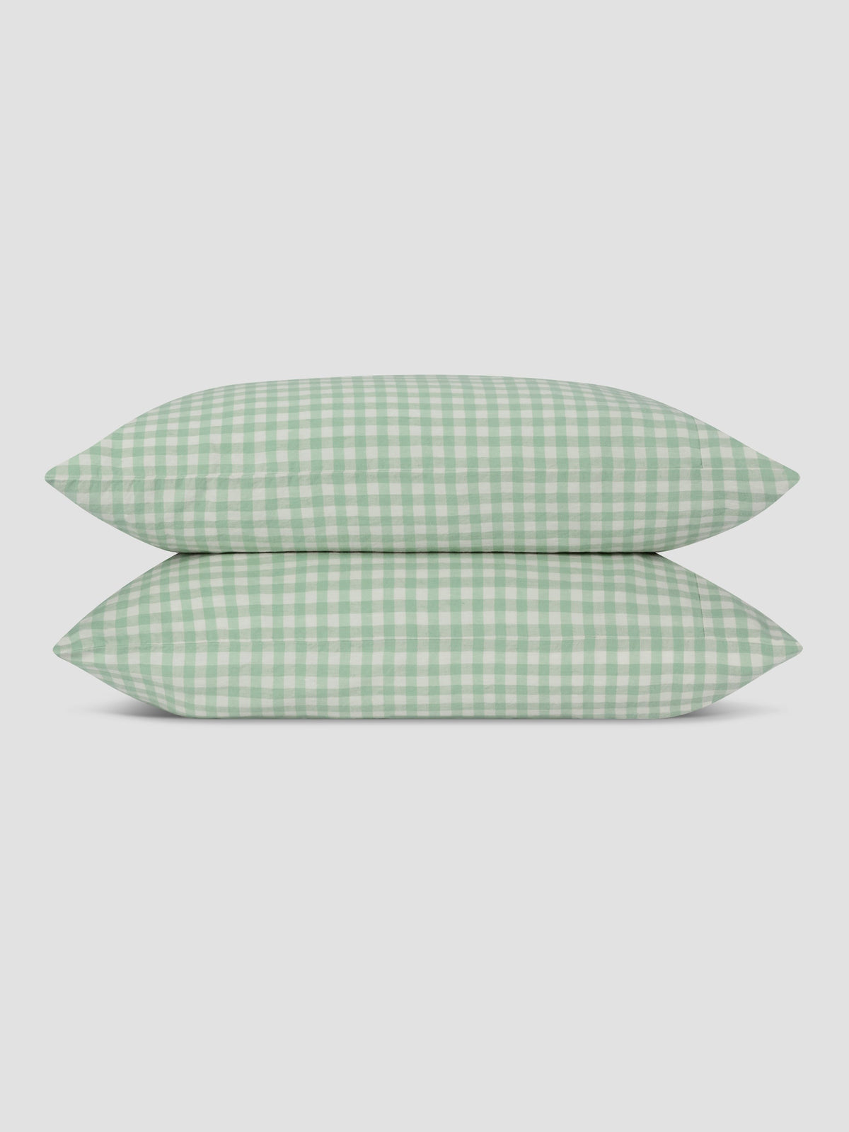 Pillowcase Set, Sage Green Gingham Linen Blend (Pair), Breathable Construction for Everyday Bedding and Bedroom Refreshes image 2