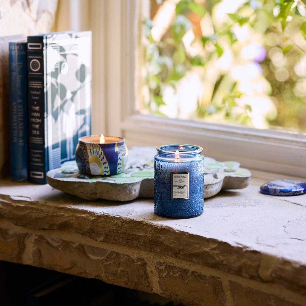 Decorative Candle, Mediterranean Lemon Mini Tin for Entryways, Mantels and Everyday Home Ambience image 2