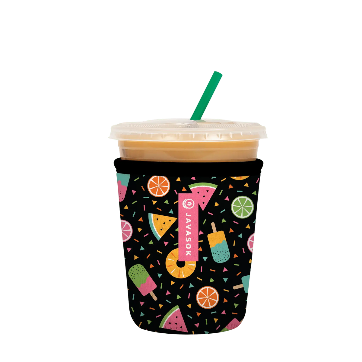 Reusable Cup Sleeve, Summer Sweets, Neoprene Construction for Coffee Cups, Daily Commutes and Dry Hands, 2 Size Options image 2