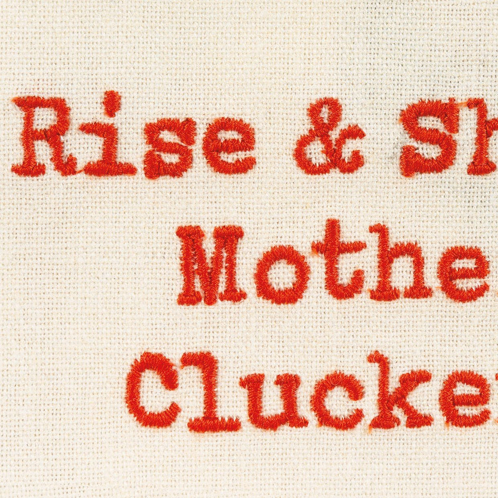 Linen Tea Towel Set, Rise & Shine Mother Cluckers: Funny Farmhouse for Dish Drying, Kitchen Cleanup and Everyday Home Use image 2