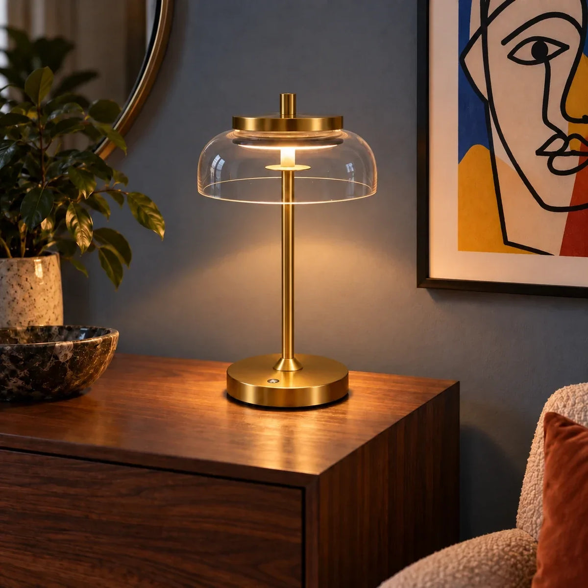 Portable Table Lamp, Vinaura for Desks, Side Tables and Warm Room Lighting, 3 Color Options image 2
