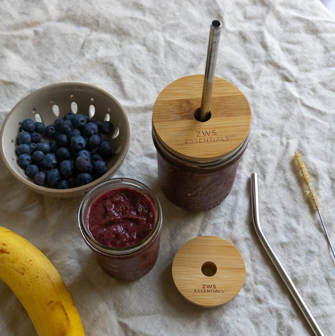 Drinkware, Bamboo Mason Jar Lid, Silicone Construction for Everyday Drinks, Home and Entertaining image 2