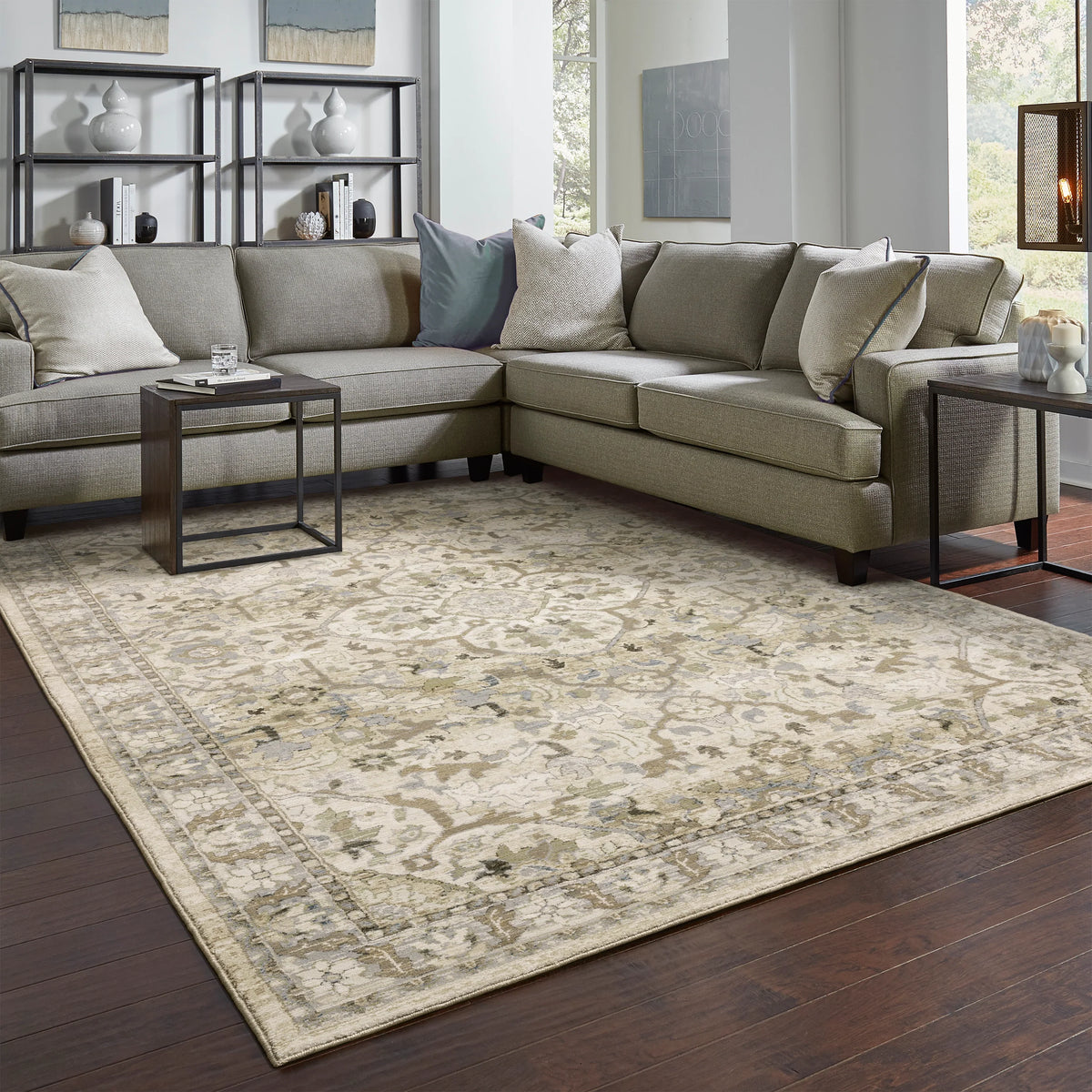 Area Rug, Andorra 9818G Beige Ivory for Living Rooms, Bedrooms and Entryways, 11 Size Options image 2