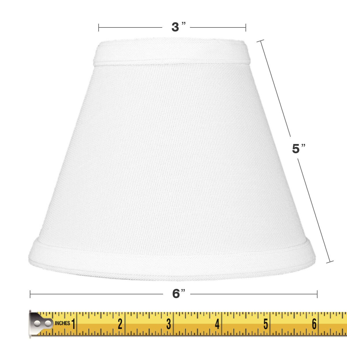 Fabric Lamp Shade, 6"W x 5"H Chandelier White Linen Clip On for Lamp Replacement, Reading Corners and Living Spaces image 2