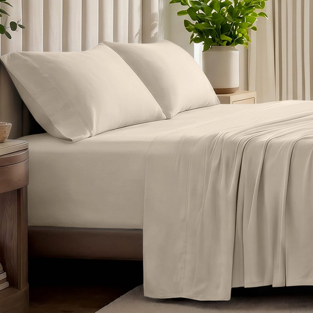 Bed Sheet Set, Organic Cotton Jersey for Master Bedrooms, Guest Beds and Daily Use, 6 Sizes and 9 Colors image 2