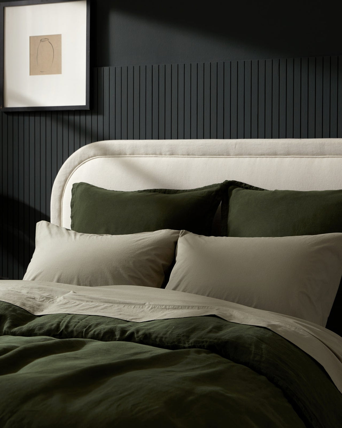 Pillowcase Set, Brushed Cotton (Moss) for Guest Rooms and Daily Bedroom Comfort, 2 Size Options image 2