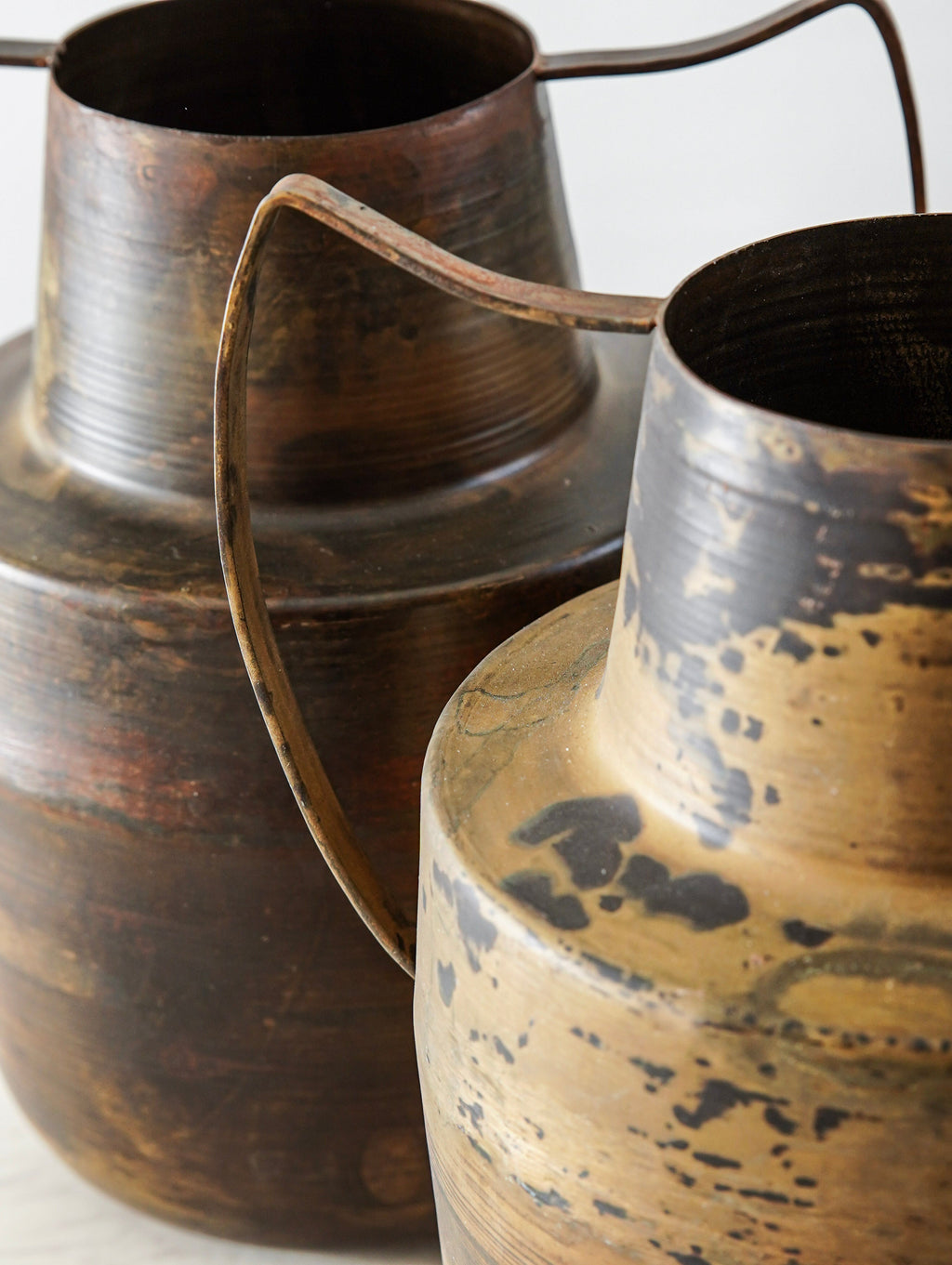 Decorative Vase, Patina Brass Metal, Ceramic Construction for Flowers, Shelves and Living Spaces image 2