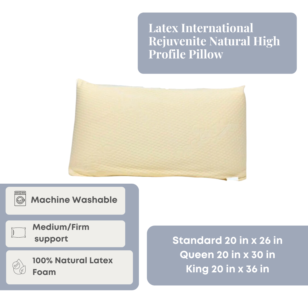 Bed Pillow, Rejuvenite Natural High Profile, Organic Cotton Shell, Hypoallergenic Comfort for Everyday Sleep and Guest Room Bedding image 2