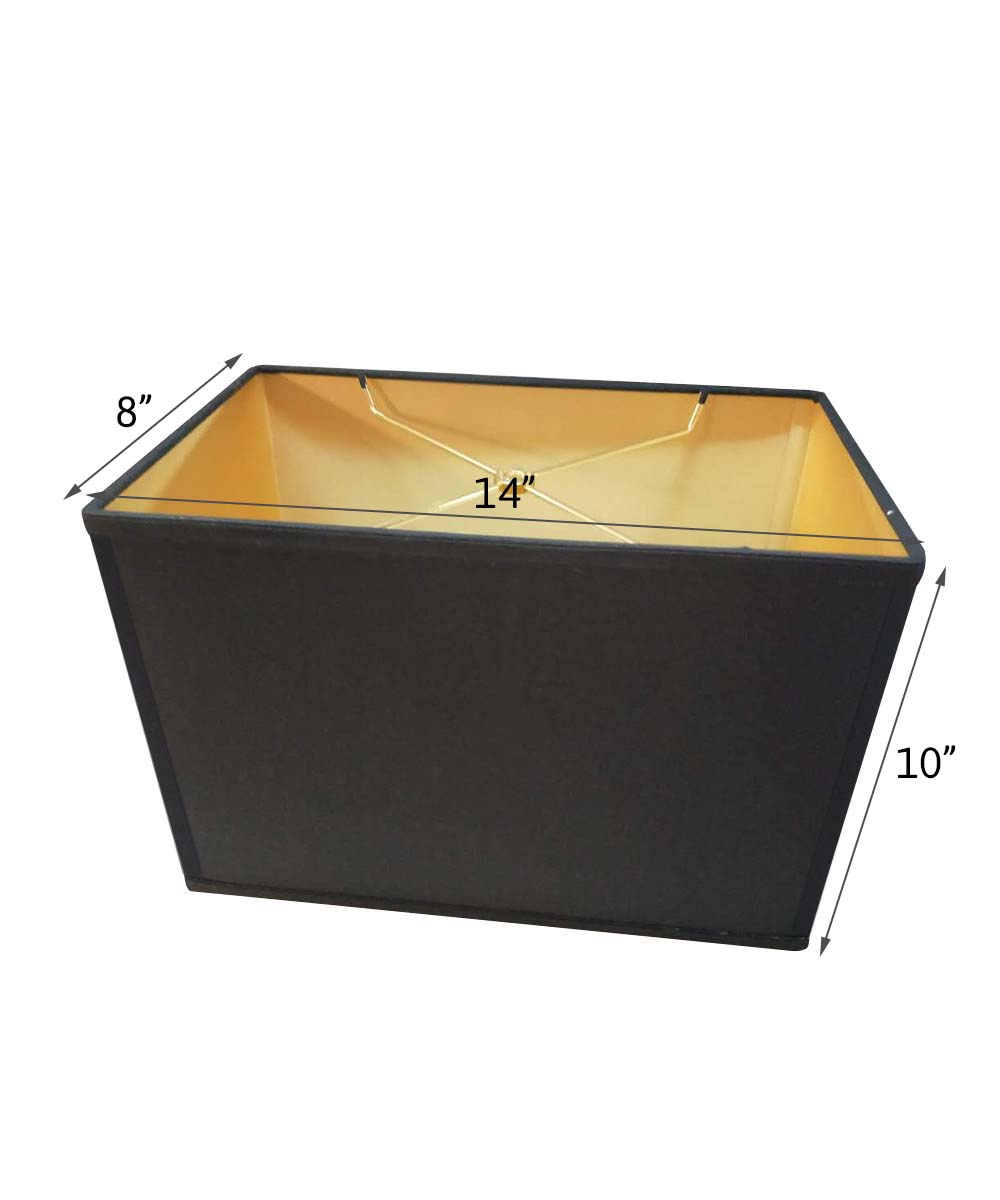 Lamp Shade, 14"W x 10"H Black Rectangular Drum for Table Lamps, Floor Lamps and Home Lighting image 2