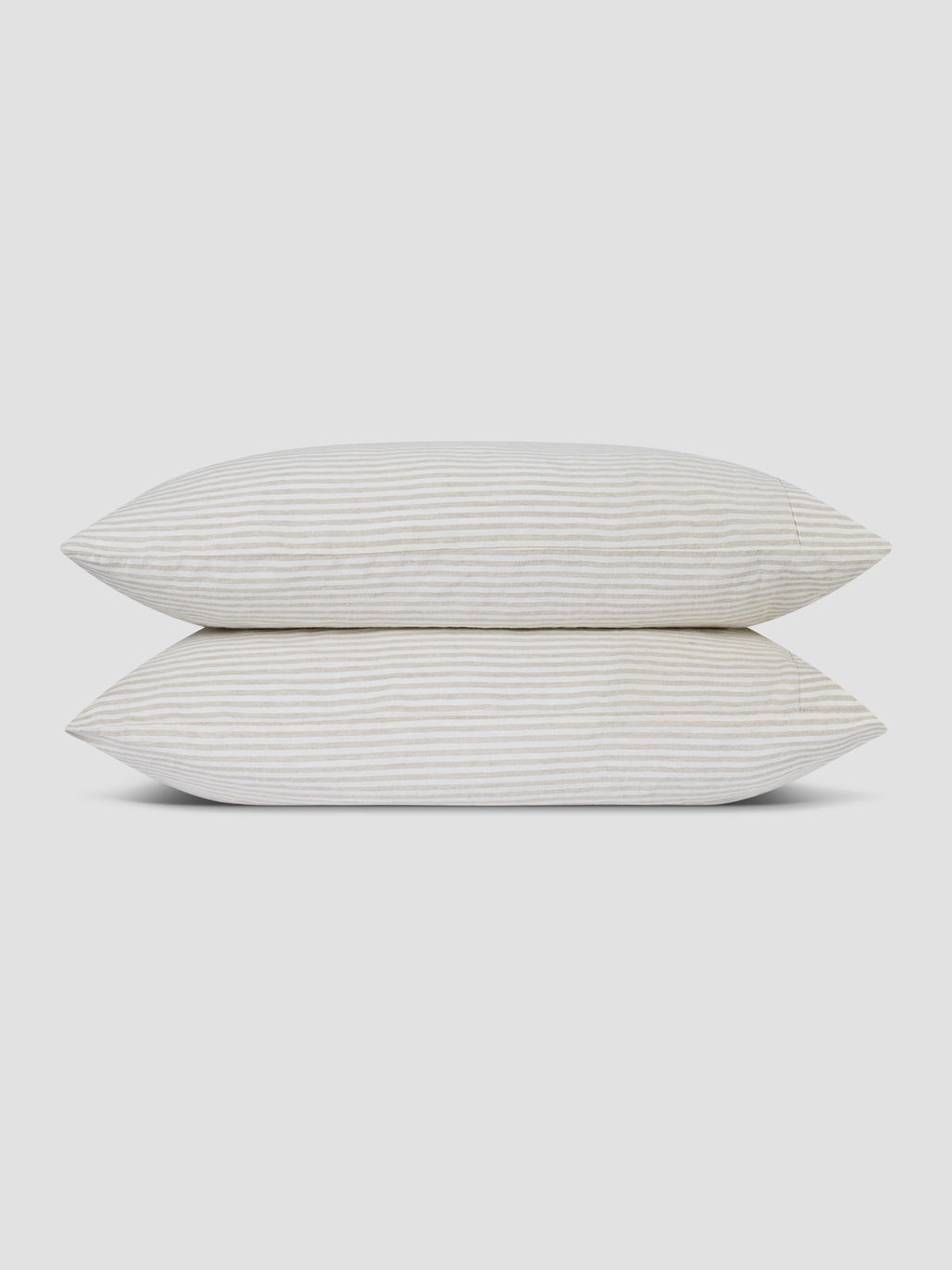 Pillowcase Set, Oatmeal Stripe Linen Blend (Pair), Breathable Construction for Everyday Bedding and Bedroom Refreshes image 2