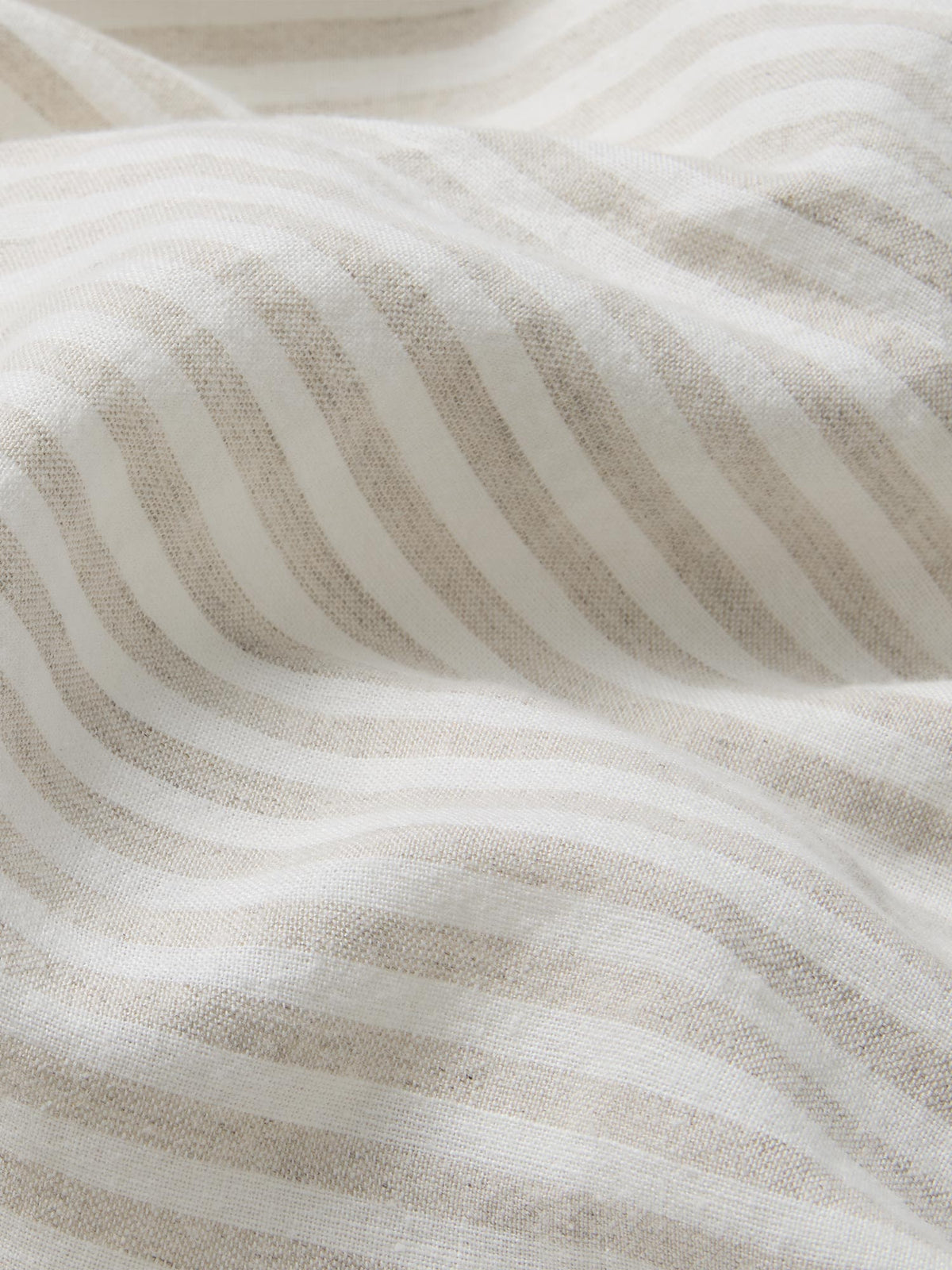 Linen Flat Sheet, Oatmeal Stripe for Master Bedrooms, Guest Beds and Everyday Bedding, 4 Size Options image 2