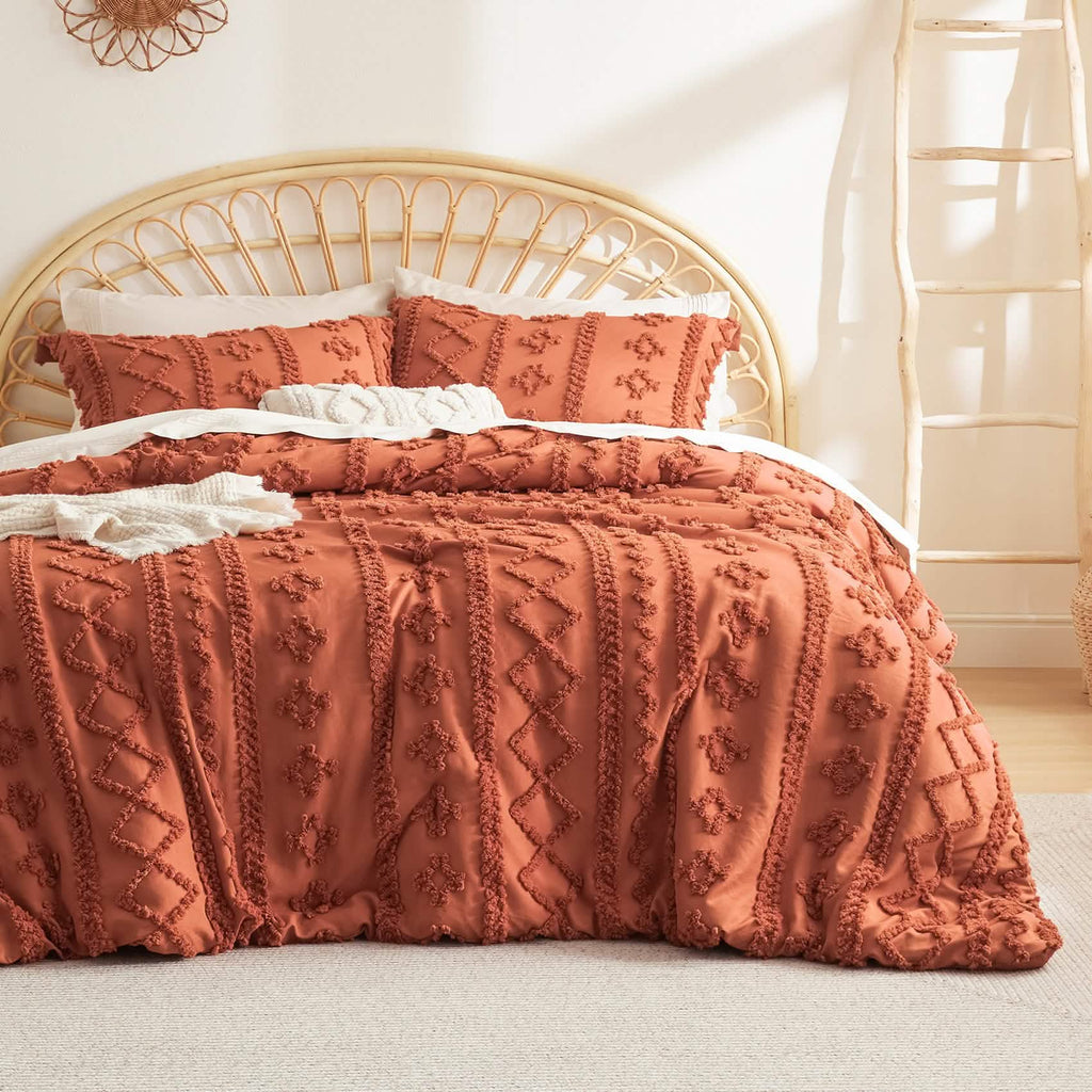 Bed Comforter, Boho Deluxe Embroidery Set, Breathable Construction, Machine-Washable Care for Everyday Bedding and Comfortable Sleep image 2