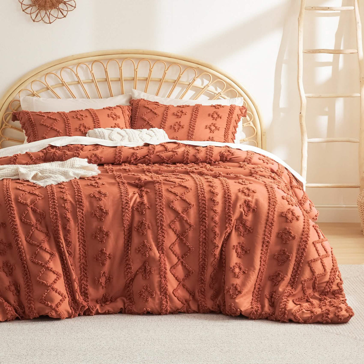 Bed Comforter, Boho Deluxe Embroidery Set, Breathable Construction, Machine-Washable Care for Everyday Bedding and Comfortable Sleep image 2