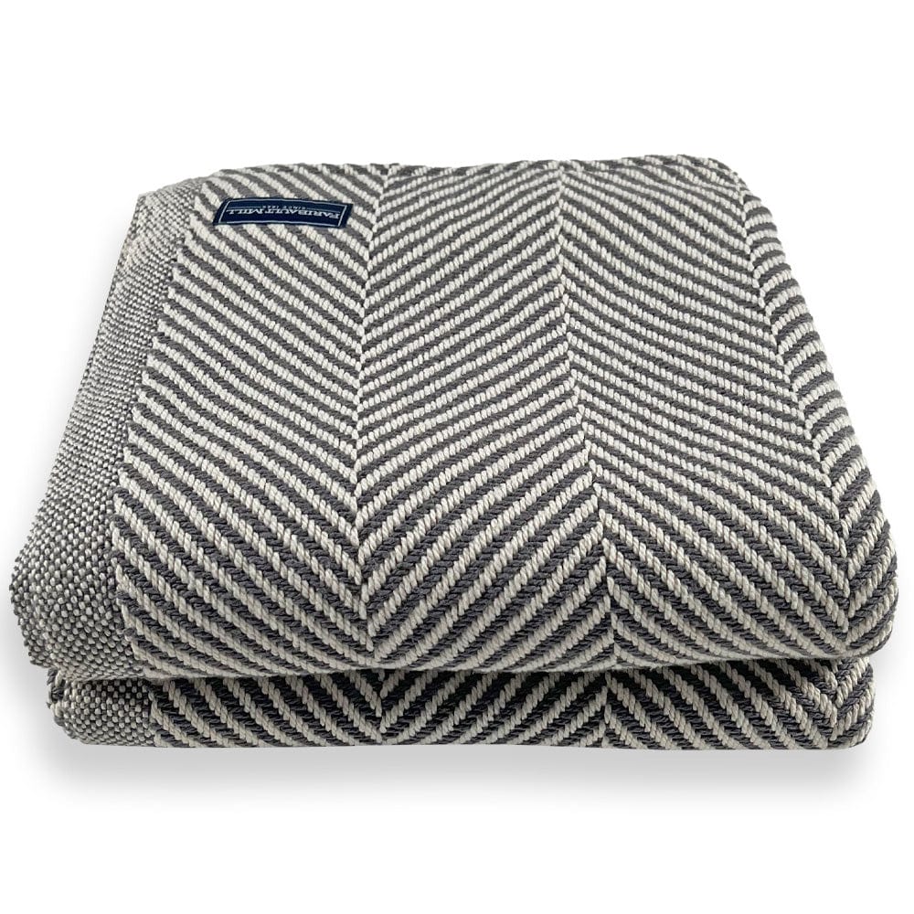 Cozy Throw Blanket, Monhegan Cotton Without Fringe Slate for Living Rooms, Bedrooms and Everyday Lounging image 2