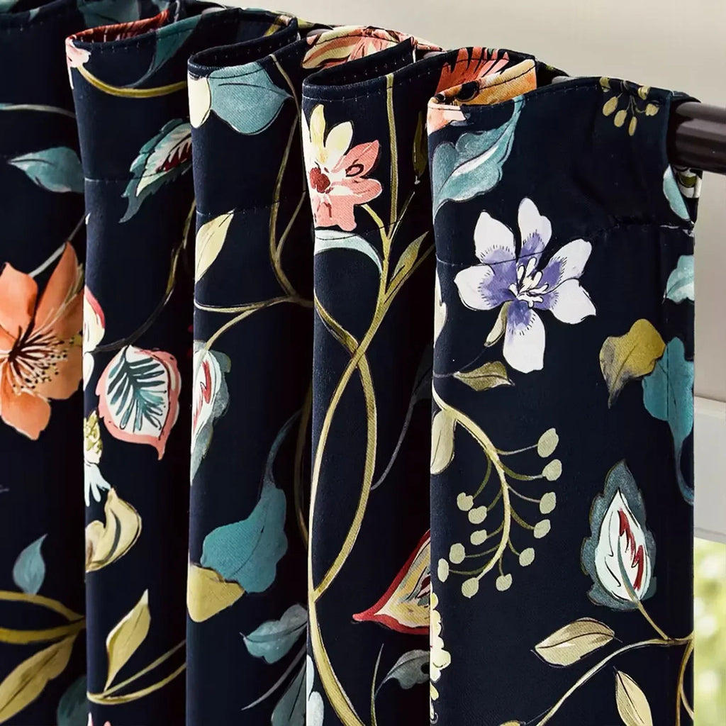 Window Curtain, Hattie Floral Blackout Curtains (2 Panels) for Bedrooms, Living Rooms and Home Privacy, 3 Sizes and 2 Colors image 2