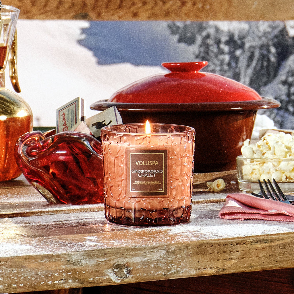 Decorative Candle, Gingerbread Chalet Classic Luxe for Entryways, Mantels and Everyday Home Ambience image 2
