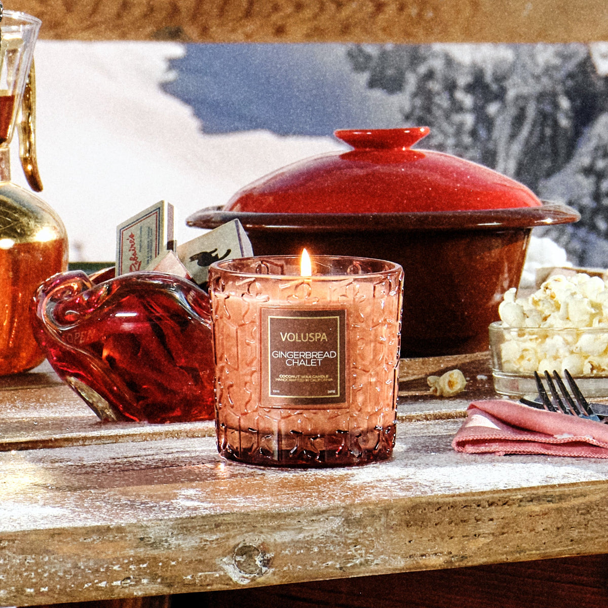 Decorative Candle, Gingerbread Chalet Classic Luxe for Entryways, Mantels and Everyday Home Ambience image 2