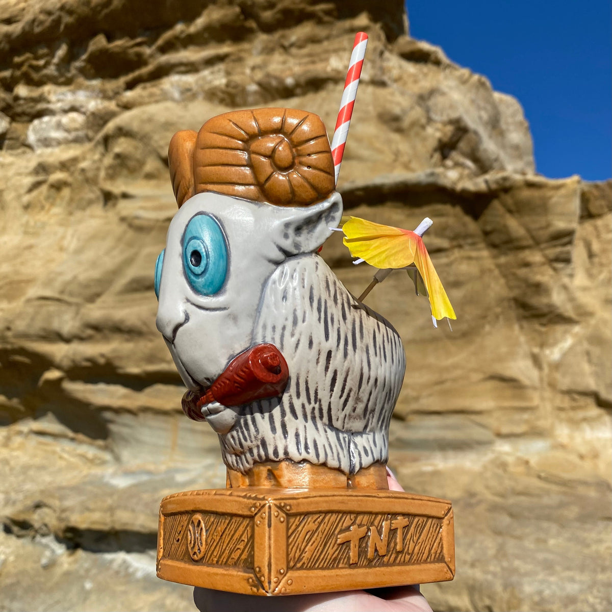 Coffee Mug, Tiki tOny's KAO POW Thunder Goat Tiki, Ceramic Construction for Everyday Drinks, Home and Entertaining image 2