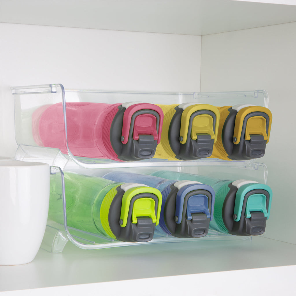 Home Storage Organizer, Clear Stackable Bottle 2 Pack for Bedrooms, Laundry Rooms and Living Spaces image 2