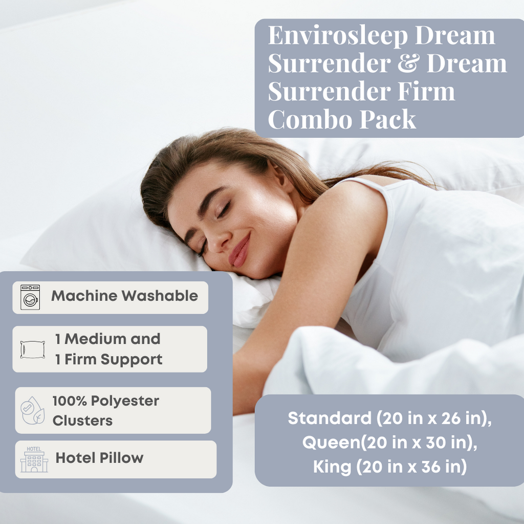 Bed Pillow, Envirosleep Dream Surrender & Dream Surrender, Machine-Washable Care for Everyday Sleep and Guest Room Bedding, 3 Size Options image 2
