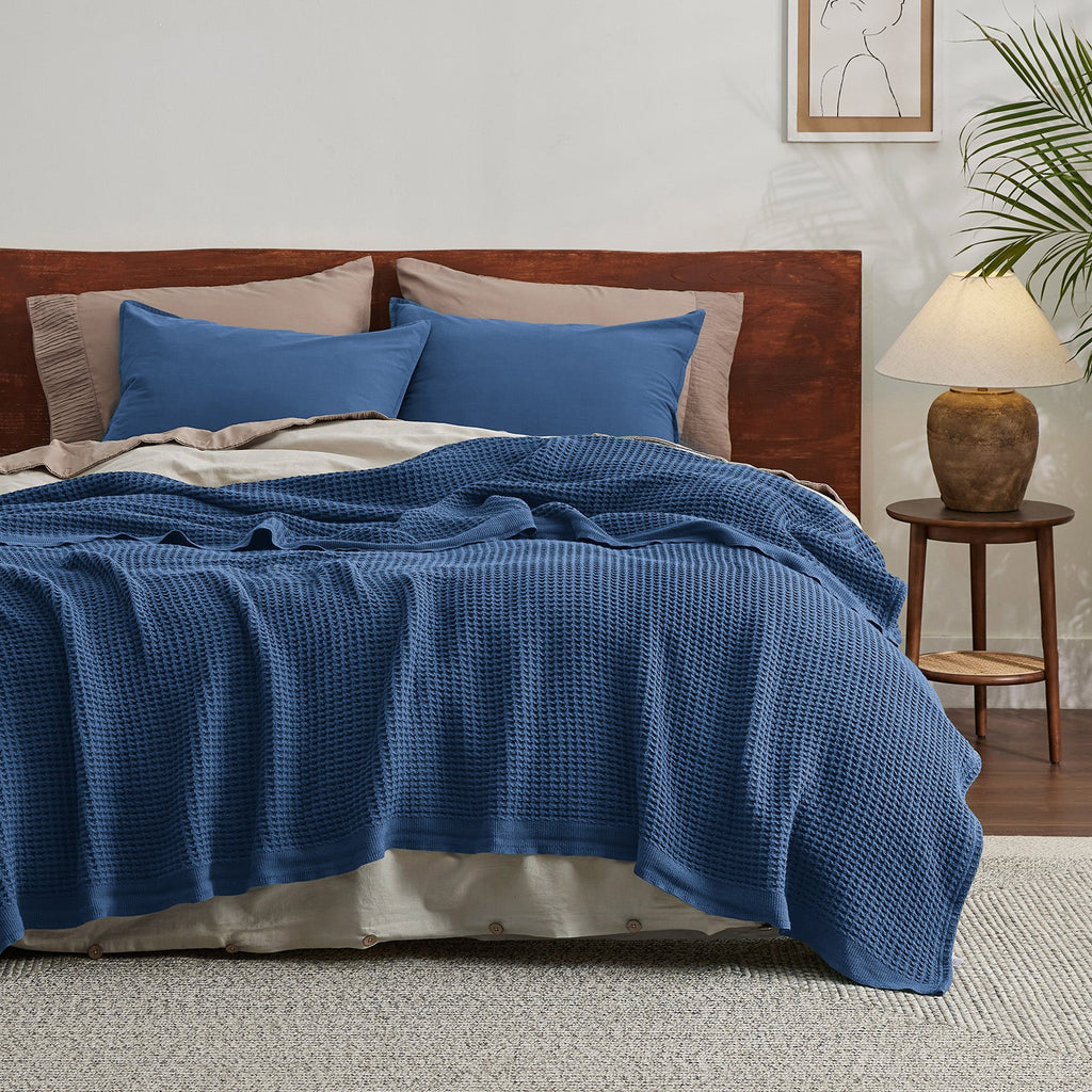 Cozy Throw Blanket, Cotton Waffle Weave, Lightweight Design, Breathable Construction for Living Rooms, Bedrooms and Everyday Lounging image 2