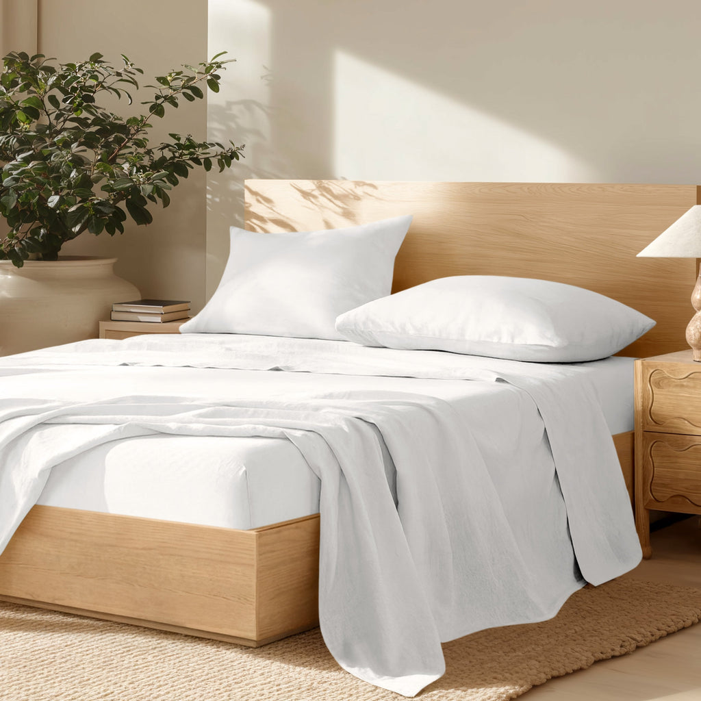 Bed Sheet Set, European Linen for Everyday Bedroom Comfort and Guest Rooms, 7 Sizes and 5 Colors image 2
