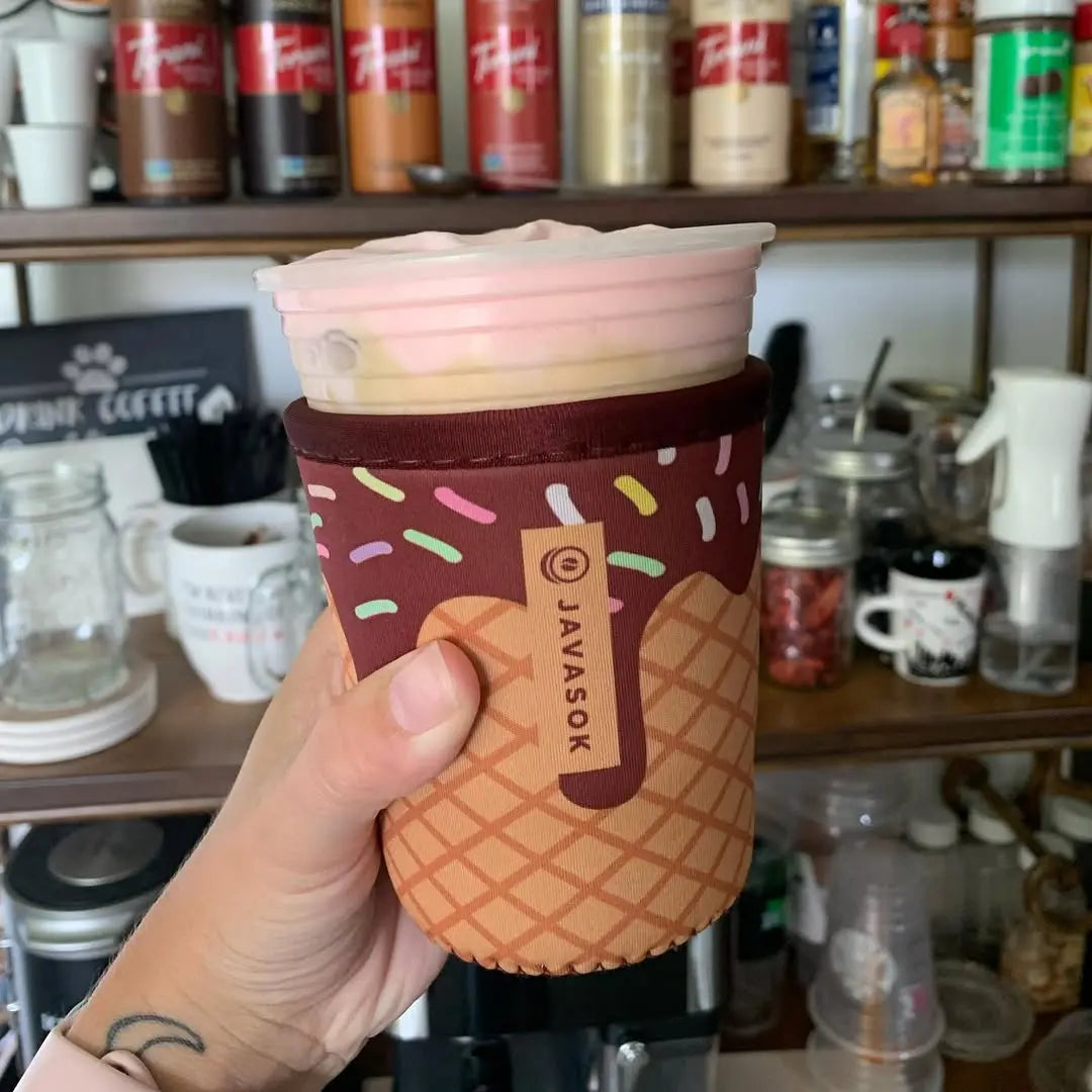 Reusable Cup Sleeve, I Scream You Scream, Neoprene Construction for Coffee Cups, Daily Commutes and Dry Hands, 2 Size Options image 2