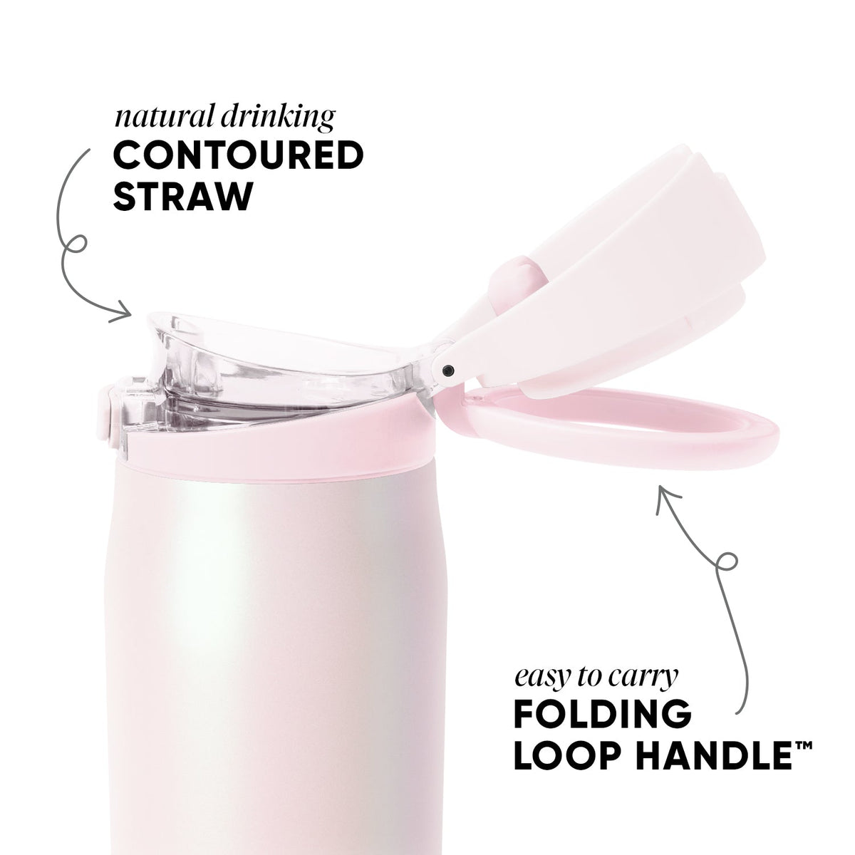 Reusable Drink Bottle, Mesa Loop with Covered Straw, 30oz, Coconut Pearl for Commutes, Outdoor Trips and Daily Drinks image 2