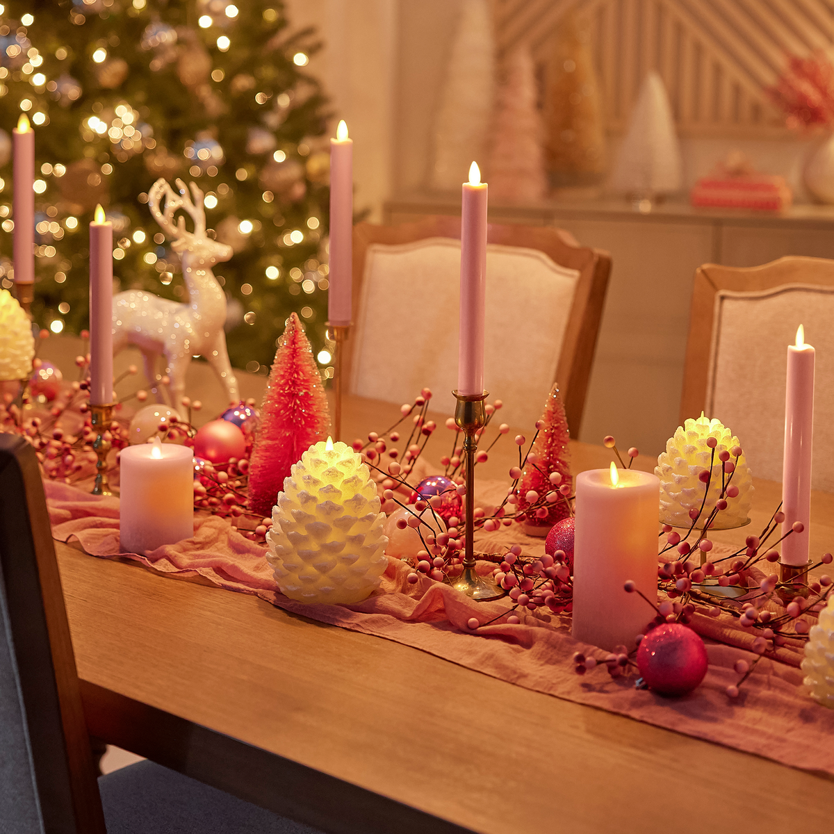 Flameless Candle, Rose Tan Tapers Set of 2 for Mantels, Entryways and Holiday Displays, Designed for Everyday Home Use image 2