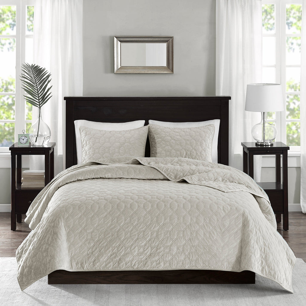 Cozy Throw Blanket, Harper 3 Piece Velvet Quilt Set, Machine-Washable Care for Sofas, Beds and Relaxing at Home, 2 Sizes and 7 Colors image 2