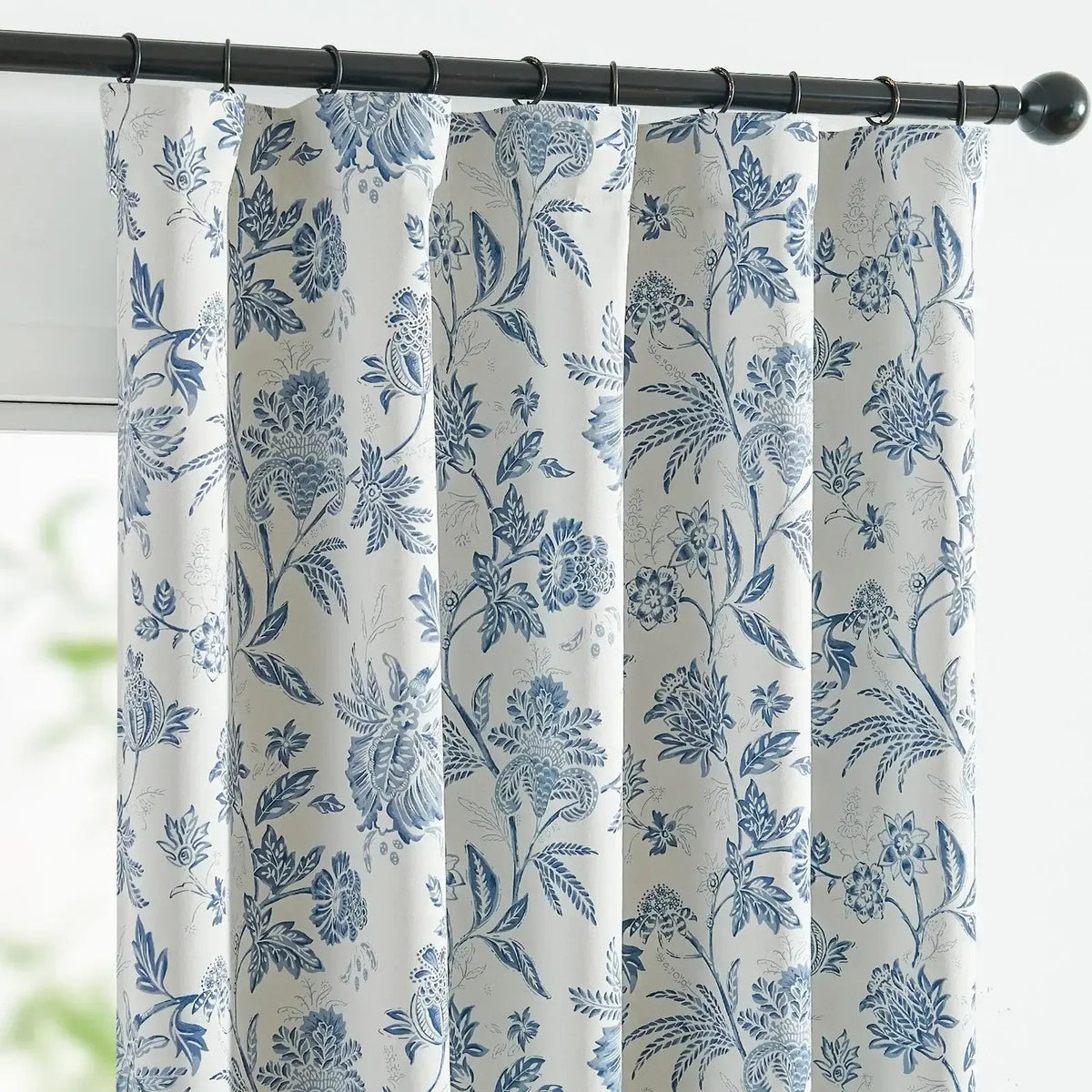 Window Curtain, Botanical Vine Brushstroke Curtains (2 Panels) for Bedrooms, Living Rooms and Home Privacy, 8 Sizes and 5 Colors image 2