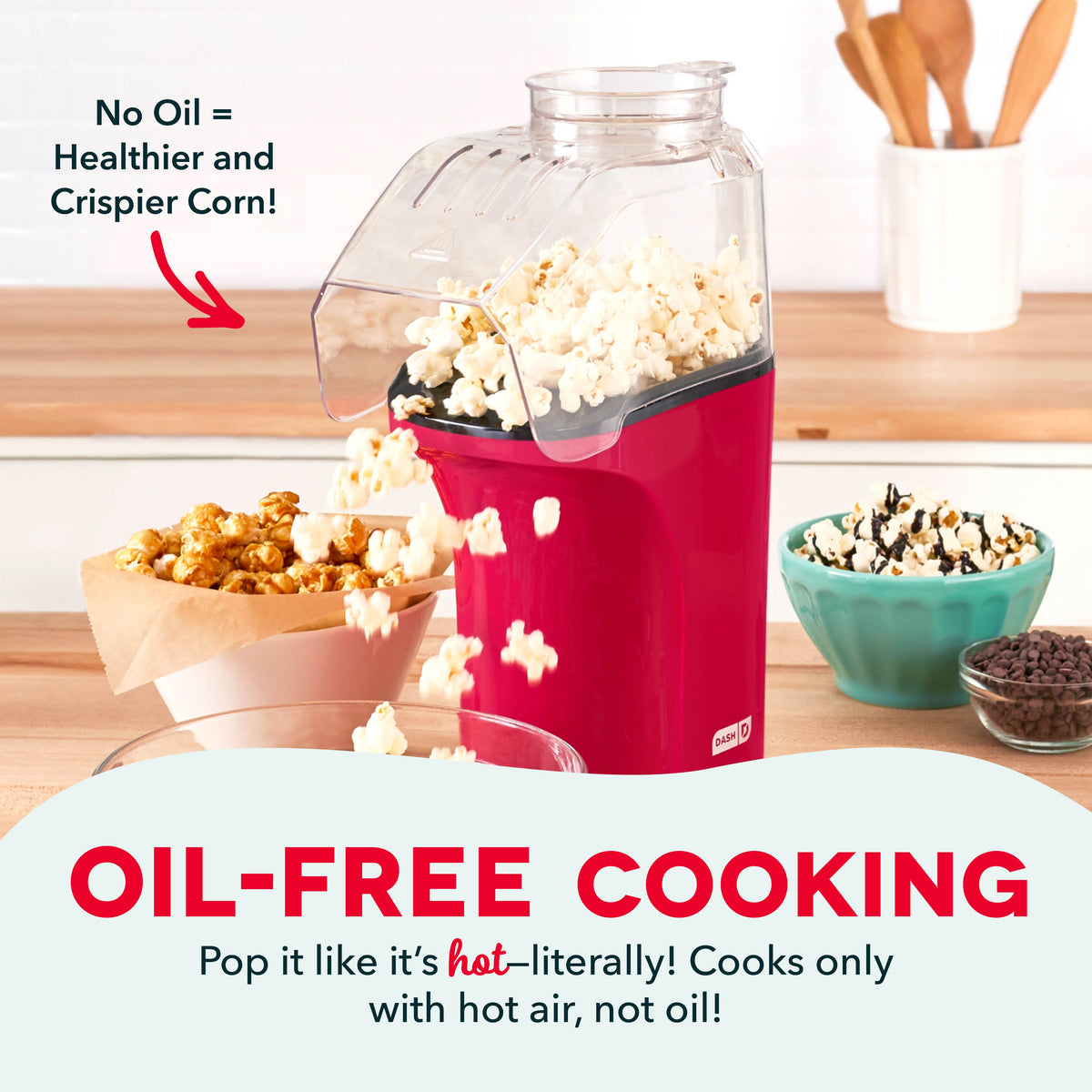Stovetop Popcorn Popper, Fresh Pop Maker, Non-Slip Design for Stovetop Popping, Family Treats and Home Kitchens, 6 Color Options image 2