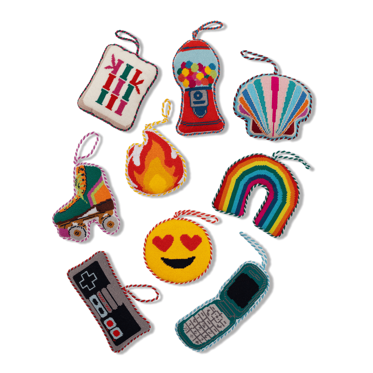 Seasonal Home Decor, Needlepoint Icon Ornament Seashell for Holiday Displays, Shelves and Festive Rooms image 2