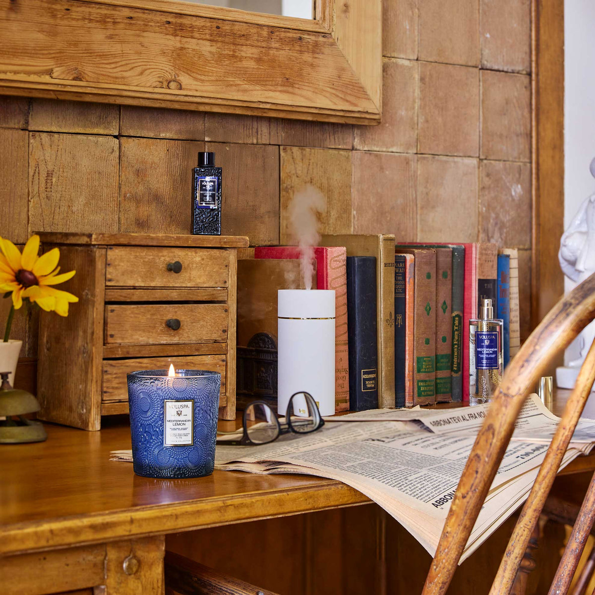 Scented Candle, Mediterranean Lemon Classic for Living Room Ambience, Mantel Displays and Home Fragrance image 2
