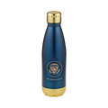 Reusable Drink Bottle, 17 oz Double-Layer Vacuum Design, Metallic Blue Finish and Gold-Tone Cap for Daily Drinks image 1