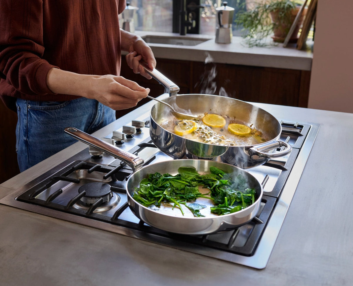 Fry Pan, Space Steel Folding Handle 9.5" Frying for Searing, Sautéing and Everyday Meal Prep image 3