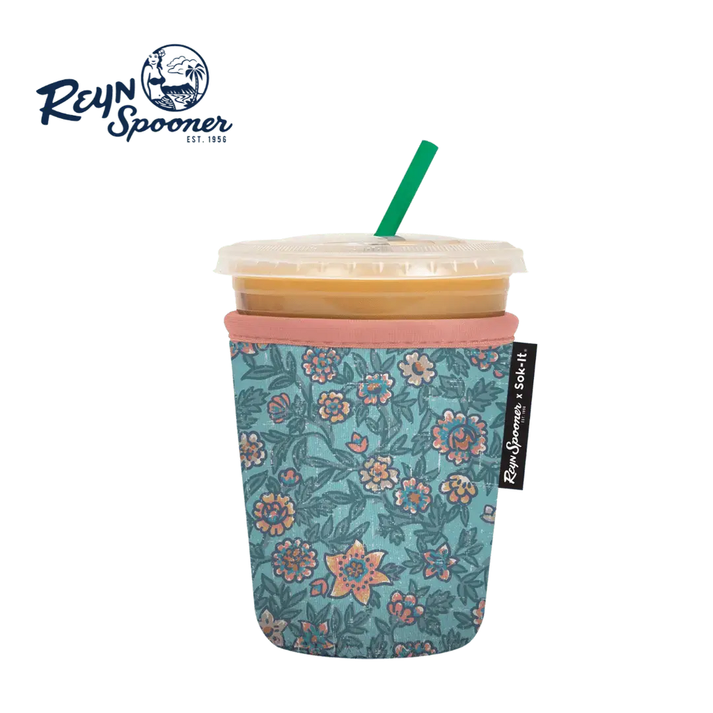 Reusable Cup Sleeve, Wild Flowers, Neoprene Construction for Iced Coffee, Cold Drinks and Condensation Control image 3