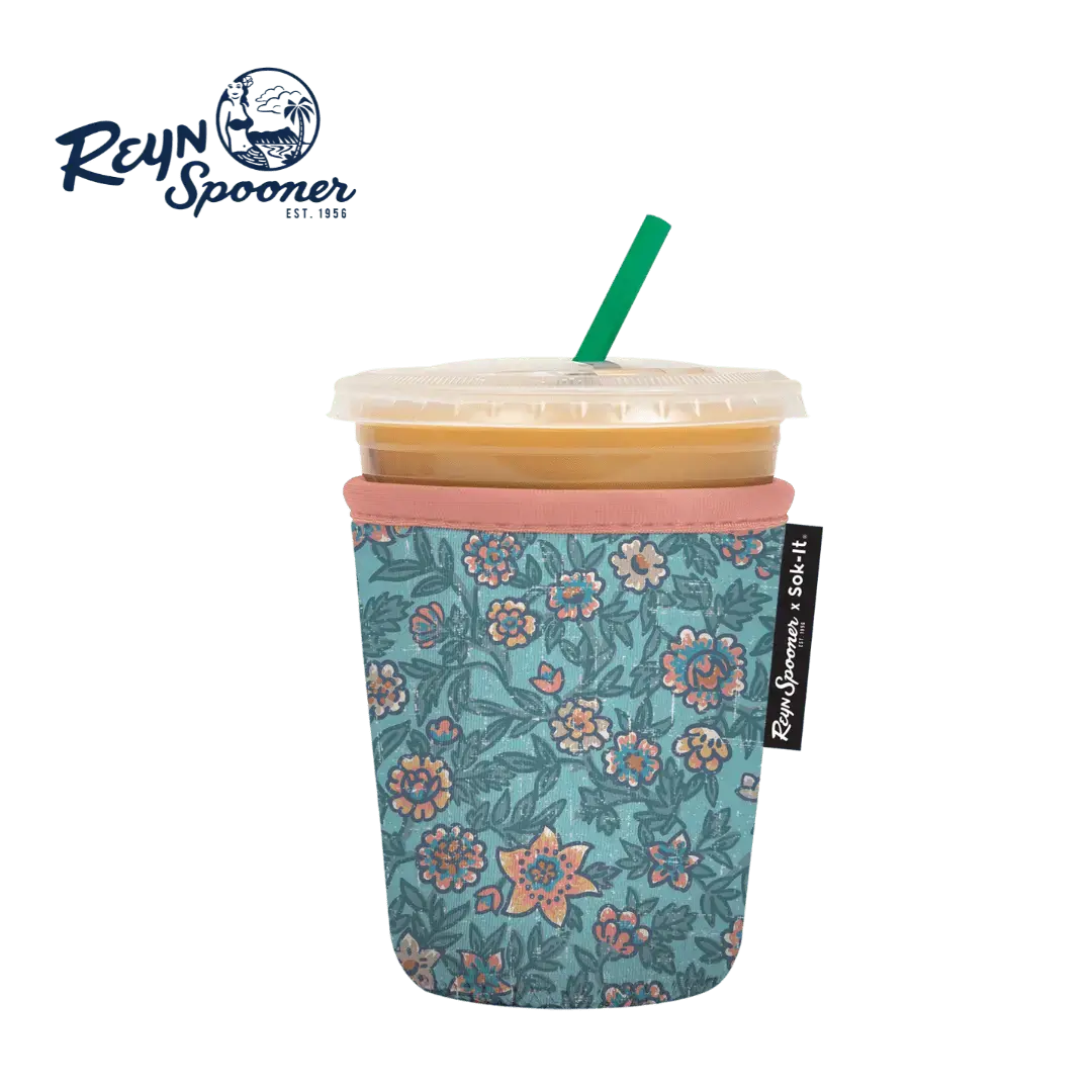 Reusable Cup Sleeve, Wild Flowers, Neoprene Construction for Iced Coffee, Cold Drinks and Condensation Control image 3