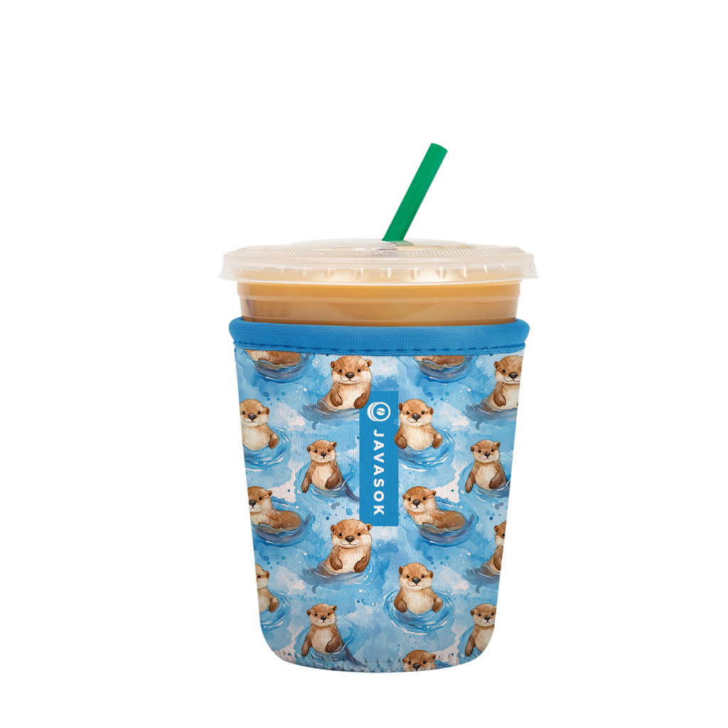Reusable Cup Sleeve, Otterly Adorable, Lightweight Design, Neoprene Construction for Iced Coffee, Cold Drinks and Condensation Control image 3
