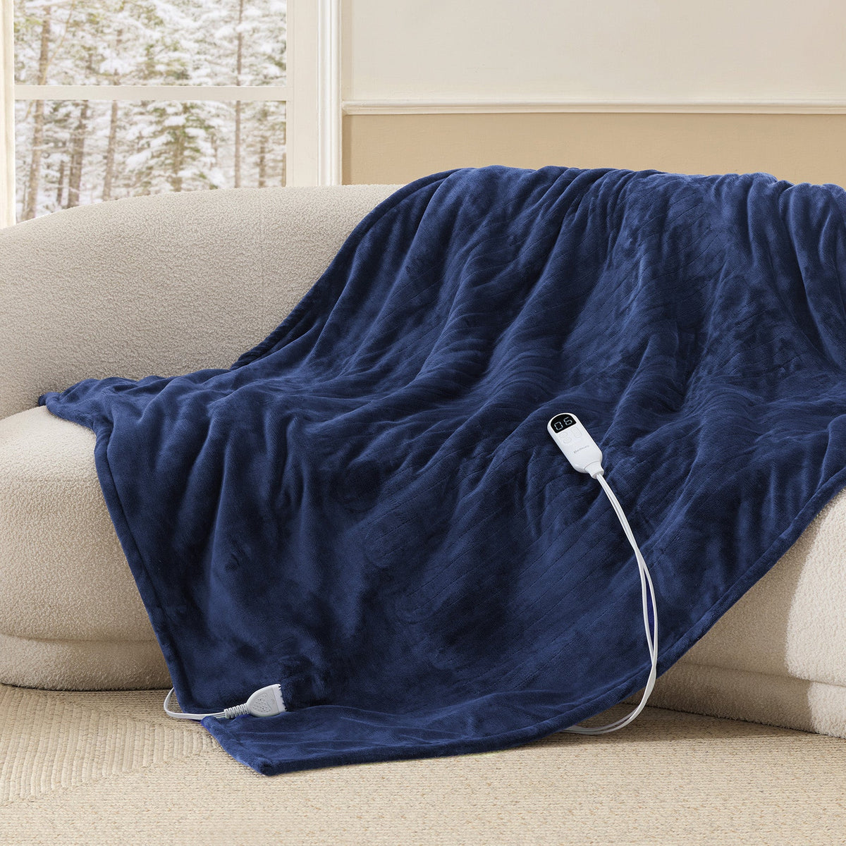 Cozy Throw Blanket, Solid Flannel Heated for Sofas, Beds and Relaxing at Home, 5 Sizes and 11 Colors image 3