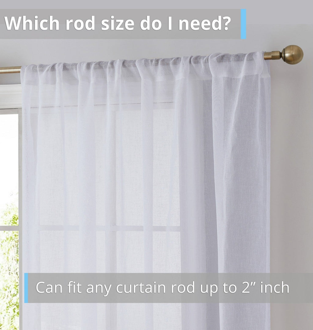 Window Curtain, Penelope Faux Linen Sheer Panels, Lightweight Design for Bedrooms, Living Rooms and Home Privacy, 5 Sizes and 12 Colors image 3