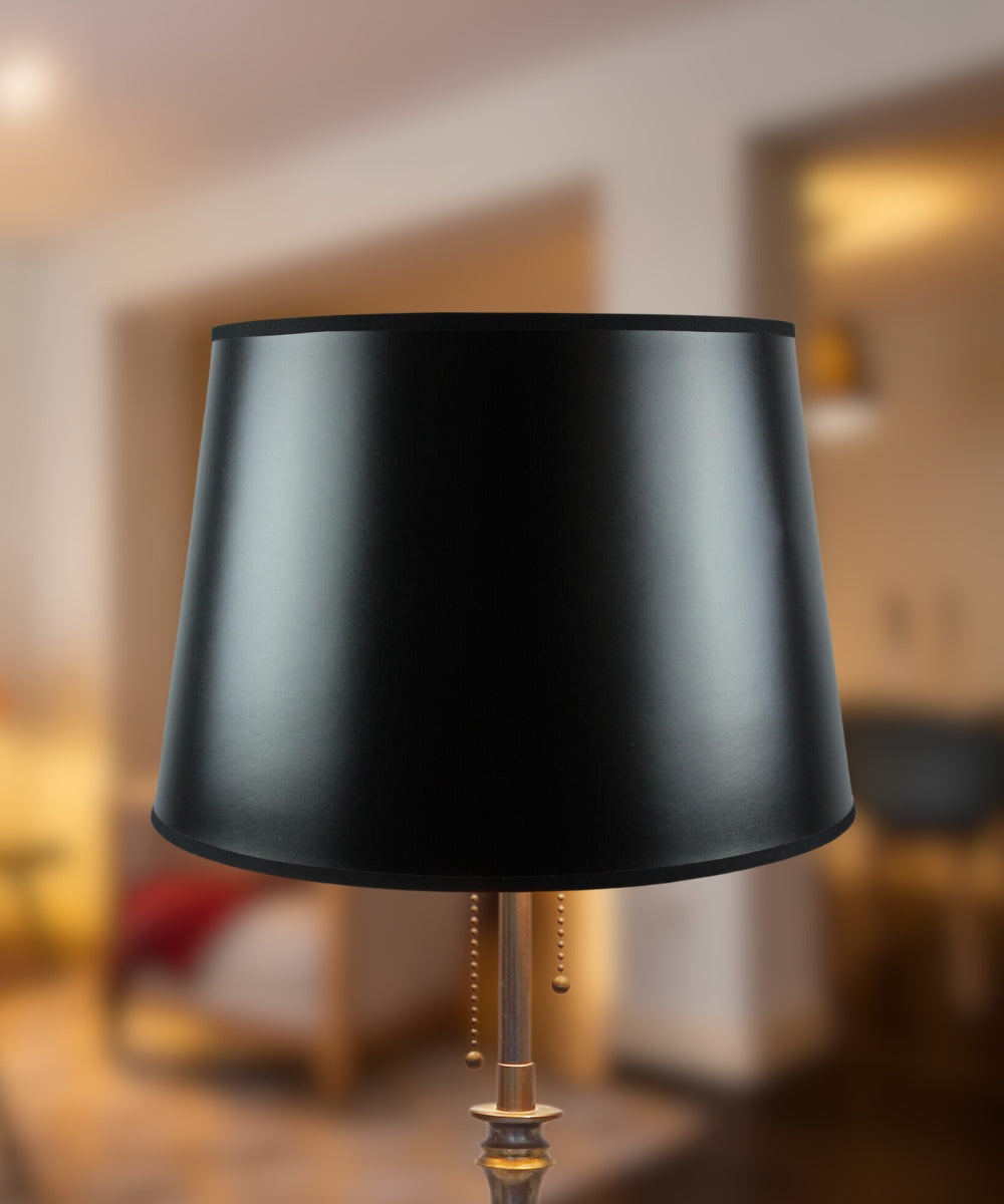 Lamp Shade, 16"W x 11"H Black Parchment Gold Lined Floor for Table Lamps, Floor Lamps and Home Lighting image 3