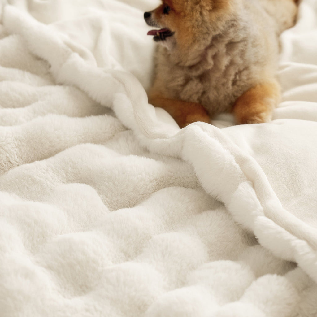 Cozy Throw Blanket, Bubble Faux Fur, Machine-Washable Care for Living Rooms, Bedrooms and Everyday Lounging, 3 Sizes and 11 Colors image 3
