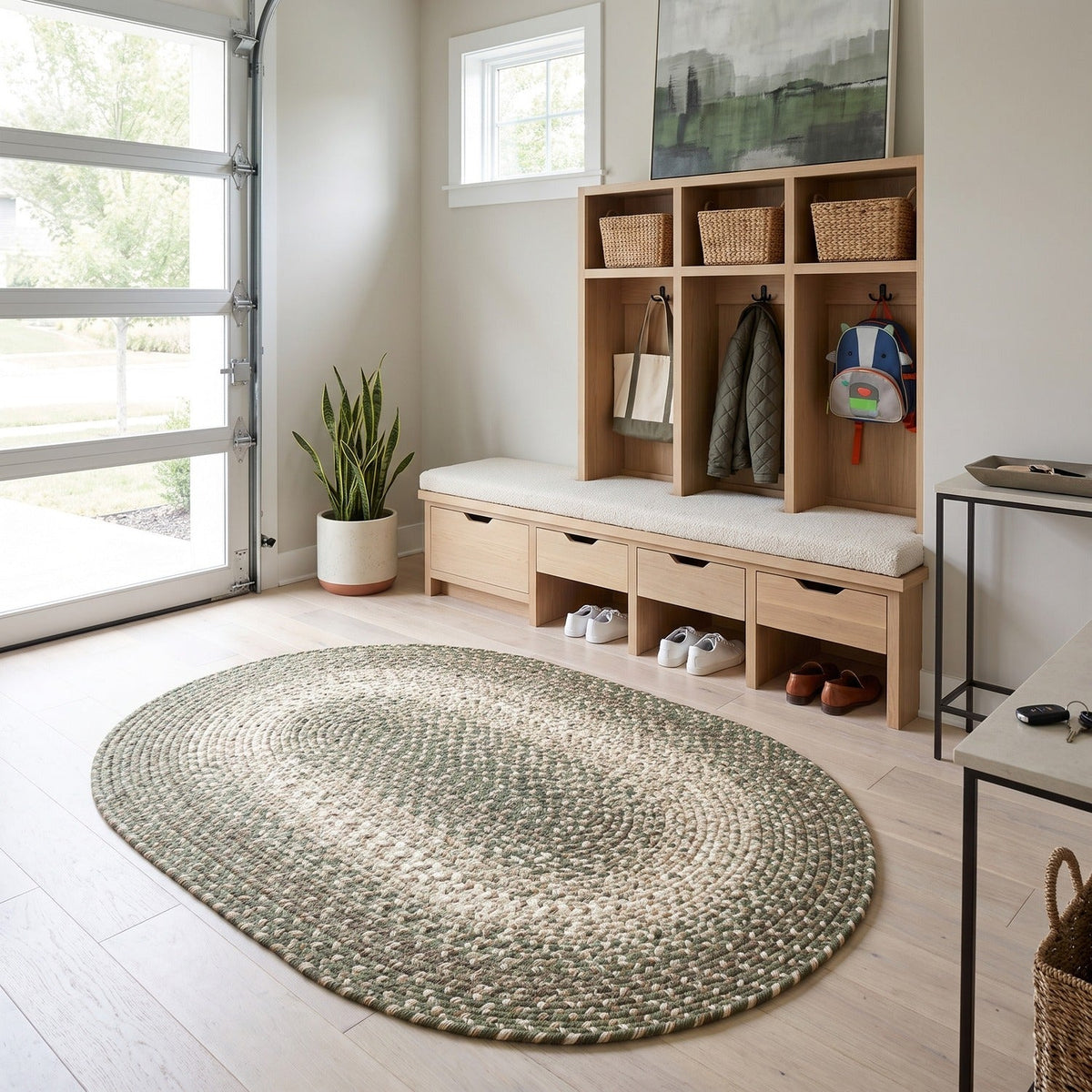 Area Rug, Ridgewood Forest Green Braided Reversible, Machine-Washable Care for Hallways, Dining Spaces and Home Decor, 14 Size Options image 3