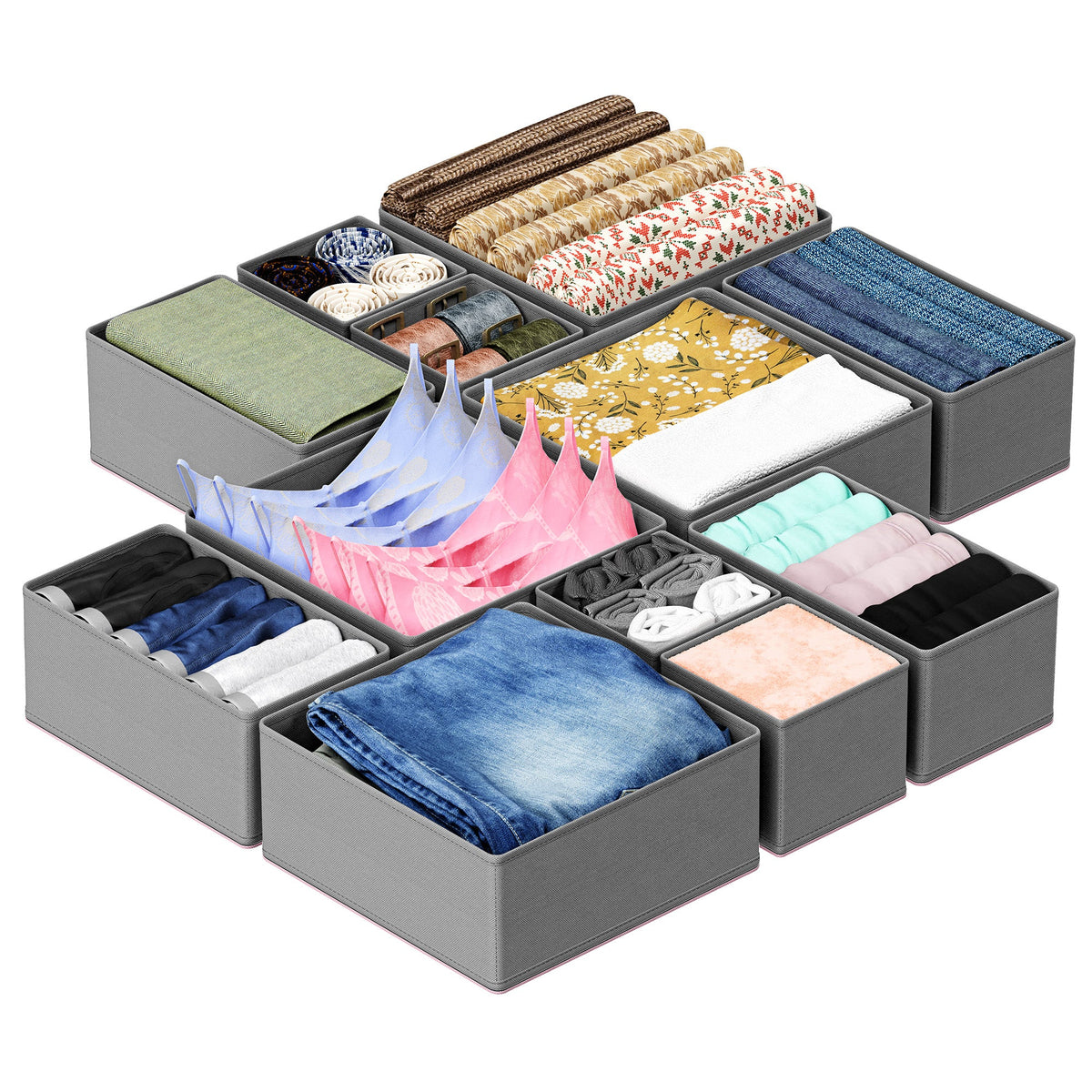 Home Storage Organizer, 12 Pack Drawer Organizers for Clothes, Breathable Construction for Closets, Shelves and Everyday Organization image 3