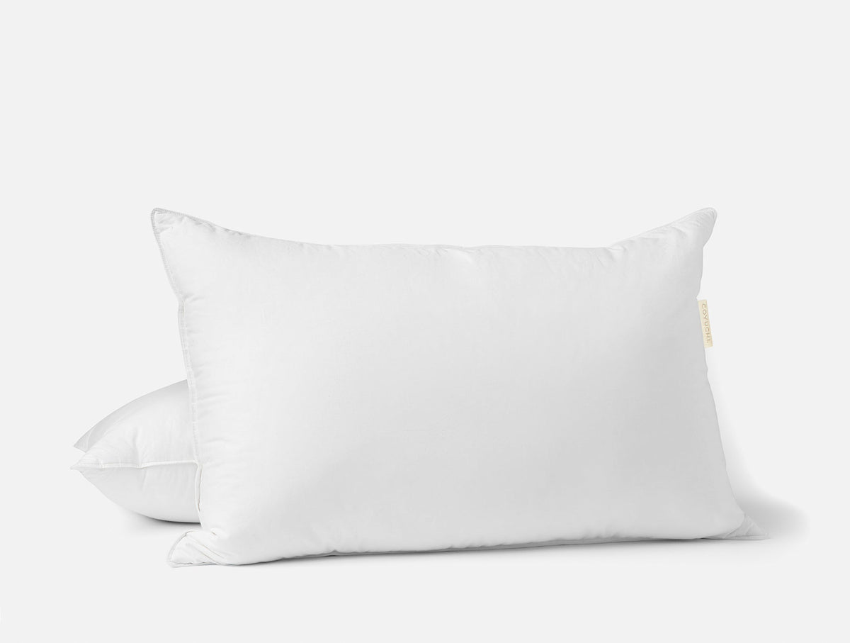 Bed Pillow, Down Feather, Organic Cotton Shell for Everyday Sleep and Guest Room Bedding, 4 Size Options image 3