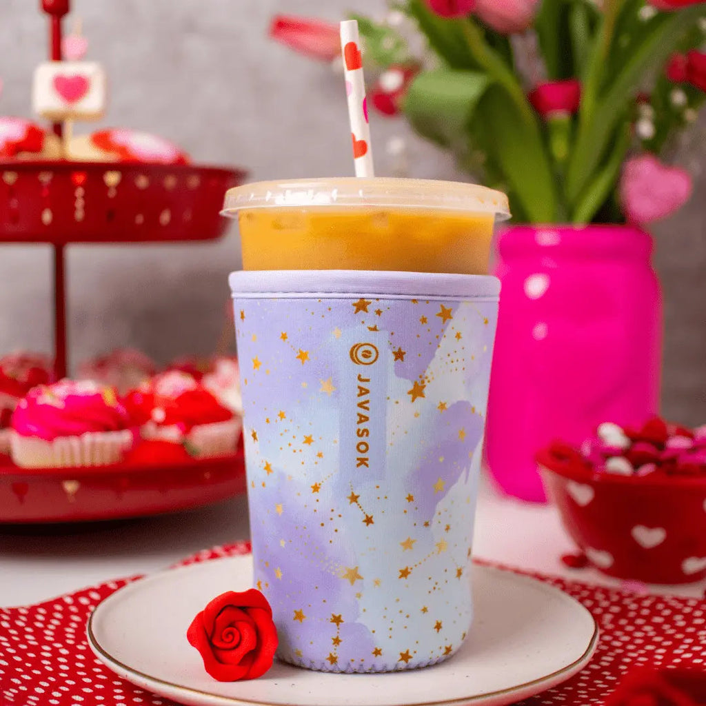 Reusable Cup Sleeve, Cosmic Glitter, Neoprene Construction for Iced Coffee, Cold Drinks and Condensation Control image 3