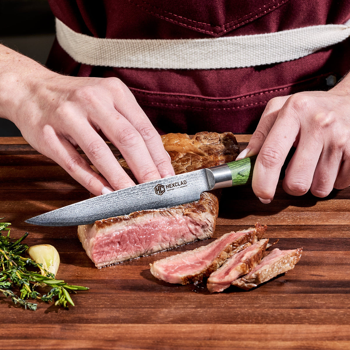 Kitchen Knife Set, Steak & Bistecca Plate 8 pc (Green) for Kitchen Prep, Cooking and Countertop Use image 3