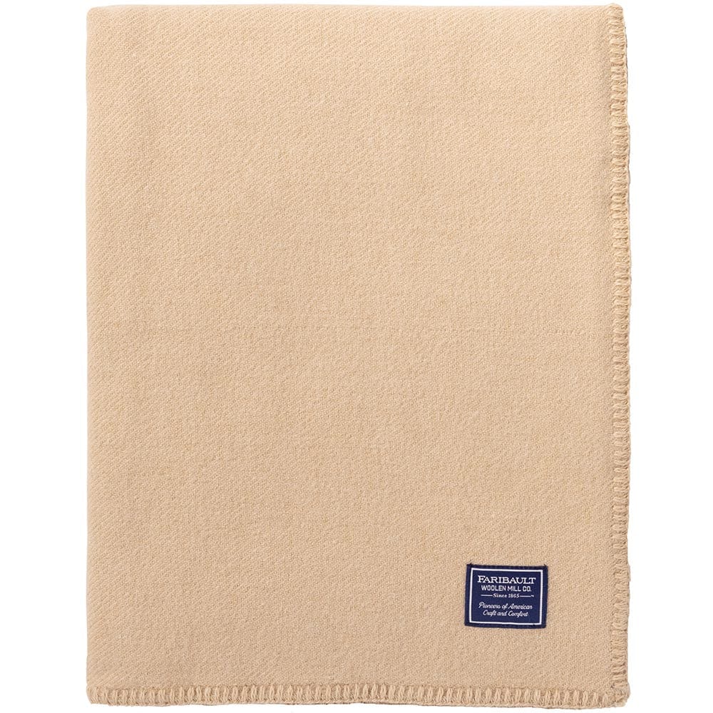 Cozy Throw Blanket, Pure & Simple Wool Camel, Lightweight Design, Machine-Washable Care for Living Rooms, Bedrooms and Everyday Lounging image 3